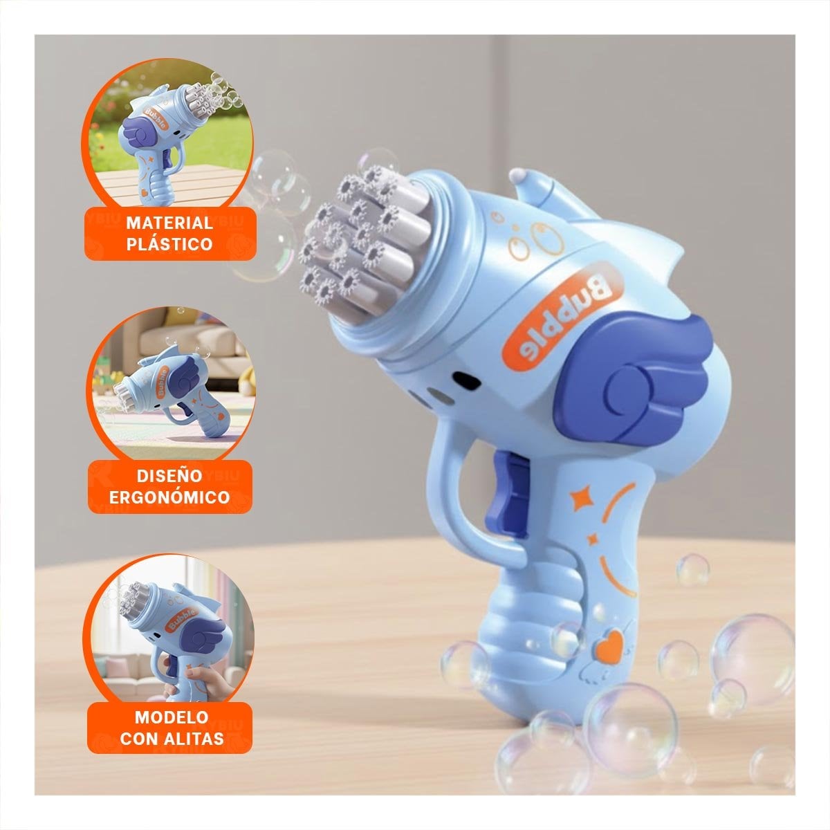 PACK2 MAQUINA DE BURBUJAS INFANTIL PARA USO DIARIO Y+PAPEL REGALO - 5