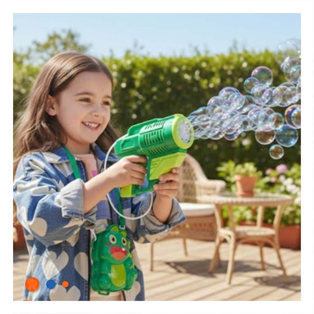 PACK4 SOPLADOR DE BURBUJAS CON MOCHILA DINOSAURIO VERDE PARA RECREACION Y+REGALO STICKER - 5
