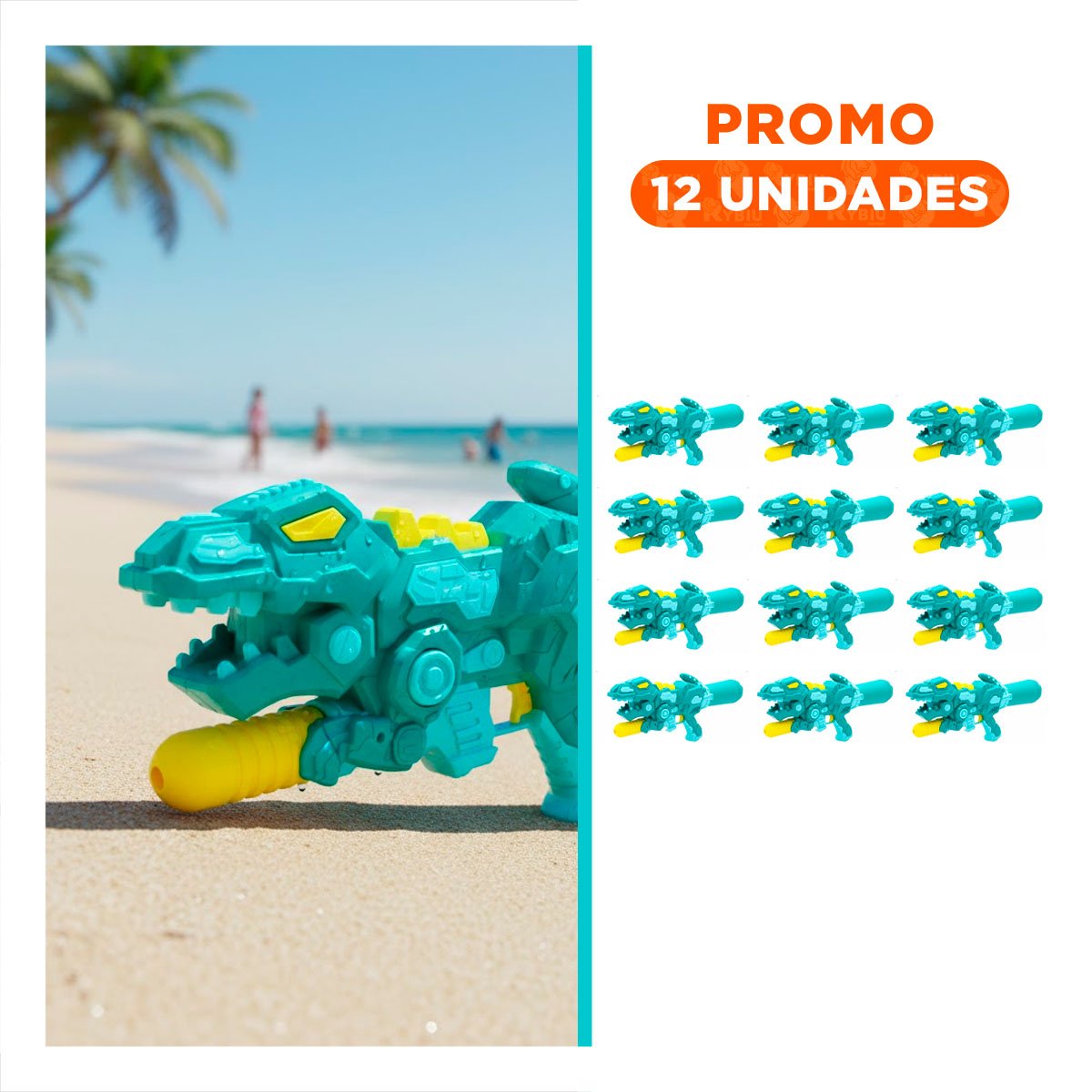 PACK12 LANZADERA RECREATIVA DINOSAURIO VERDE PARA DIVERSION AL AIRE LIBRE Y+REGALO STICKER - 1