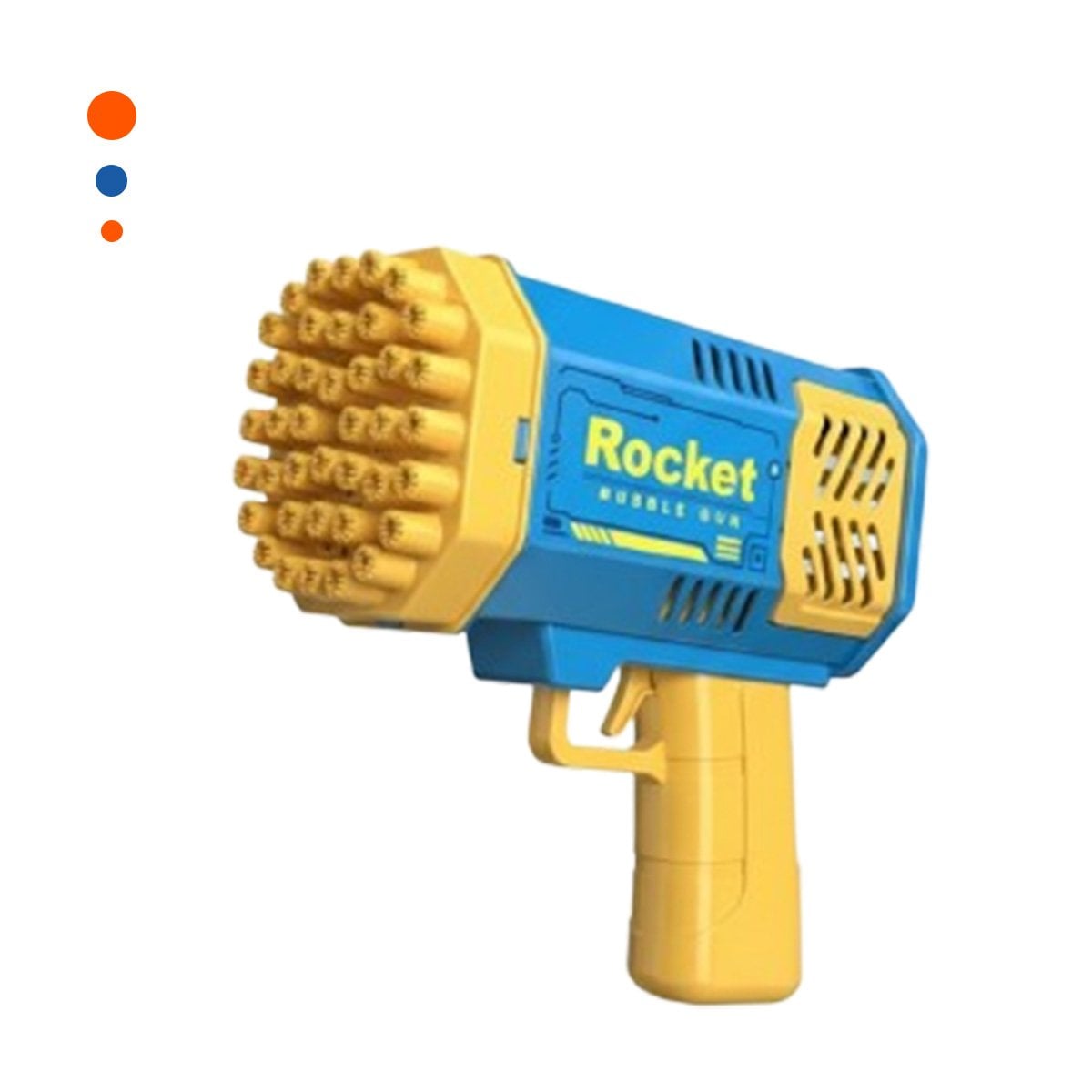PACK2 PROYECTOR DE BURBUJAS PARA JUEGOS AL AIRE LIBRE COHETE AZUL Y AMARILLO Y+REGALO STICKER - 2