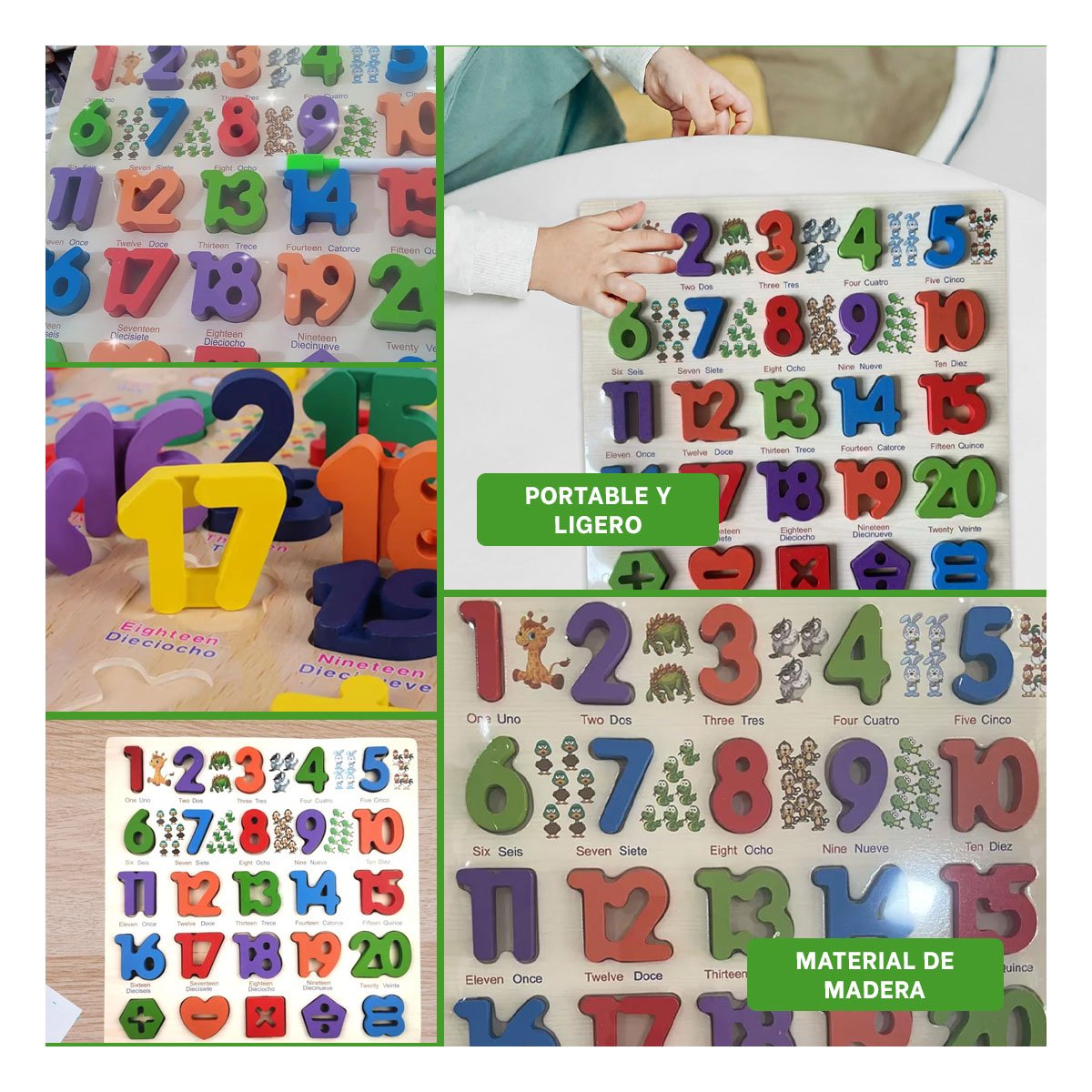 PACK2 ESTRUCTURA DIDACTICA DE MADERA CON PIEZAS ENCASJABLES PARA APRENDER FORMAS Y+PAPEL REGALO - 3