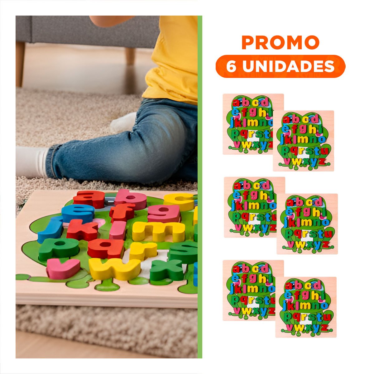PACK6 LECTURA DIDACTICA ABECEDARIO LETRAS ENCASABLES RANA LETRAS MINUSCULAS - 1