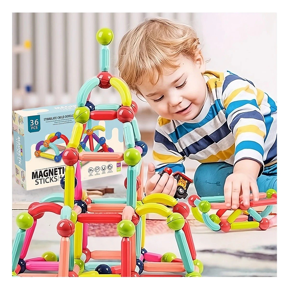 PACK6 ACTIVIDAD MAGNETICA CREATIVA CON PIEZAS PARA ESTIMULAR LA IMAGINACION Y+REGALO STICKER - 5