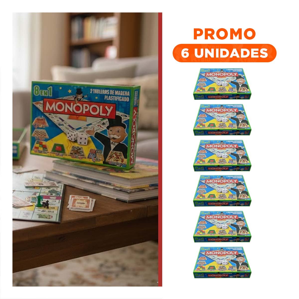 PACK6 VERSION LUDICA MULTICOLOR PARA HOGAR CON DIVERSION TRADICIONAL Y REUNIONES - 1