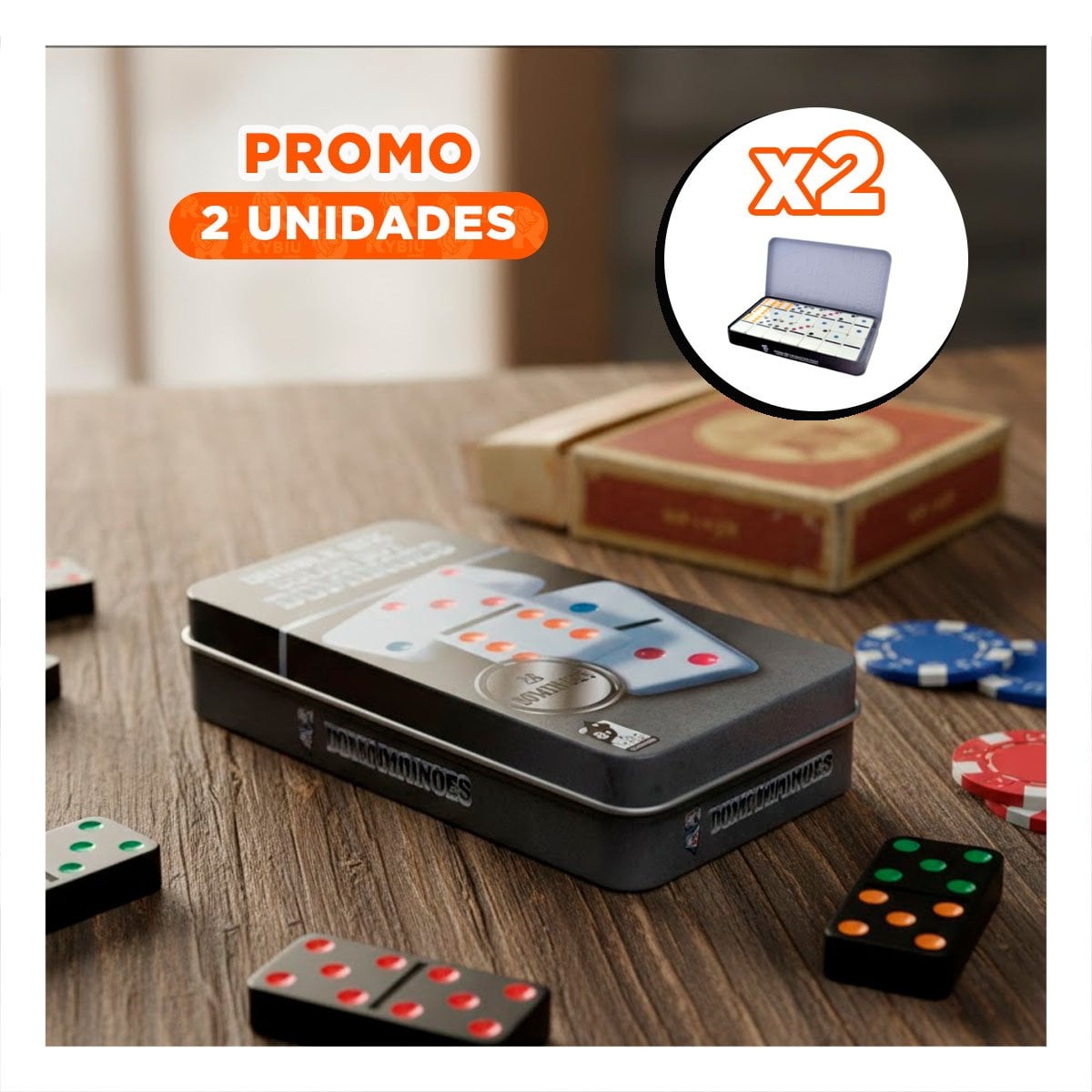 PACK2 JUEGOS DOMINO TRADICIONAL NEGRO PARA MESA Y FAMILIA Y+REGALO STICKER - 1
