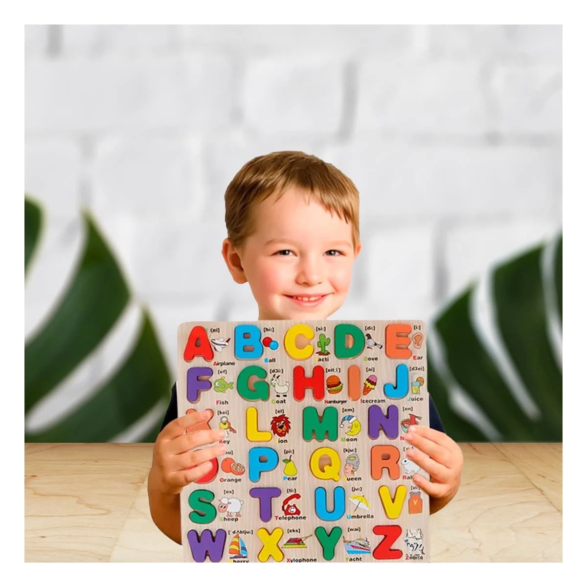 PACK6 PLATAFORMA EDUCATIVA DE ABECEDARIO EN MADERA CON LETRAS MAYUSCULAS PARA CASA - 5