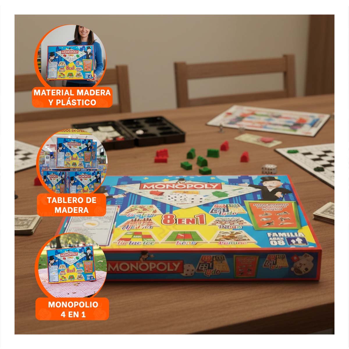 PACK4 SOCIAL DE MESA MULTICOLOR PARA ENCUENTROS EN CASA - 5