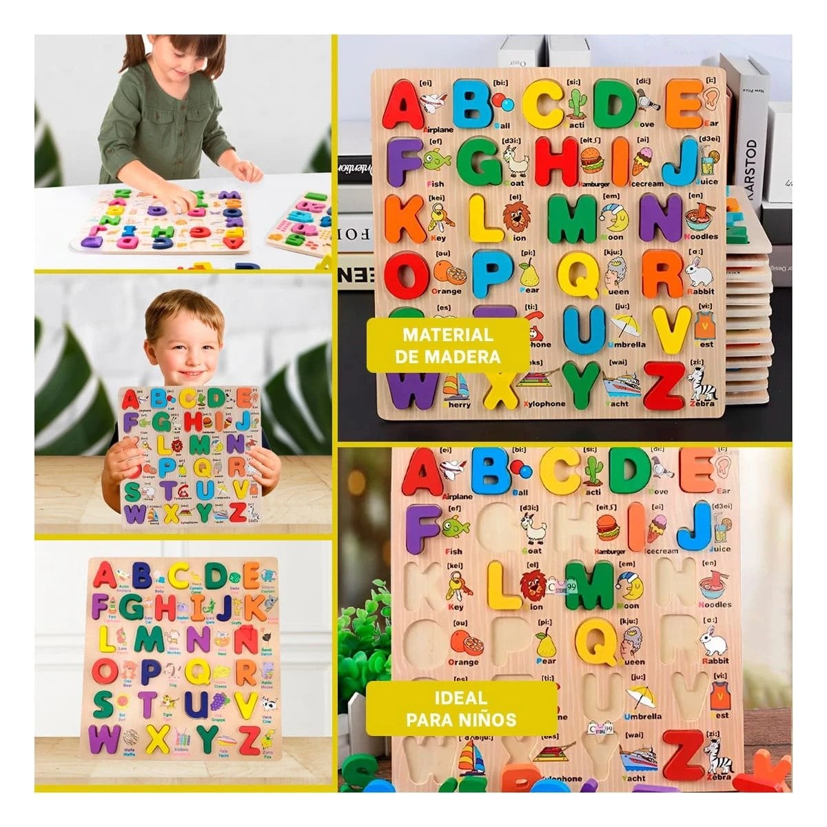 PACK2 ESTRUCTURA DIDACTICA DE ABECEDARIO EN MADERA CON LETRAS MAYUSCULAS Y+PAPEL REGALO - 3