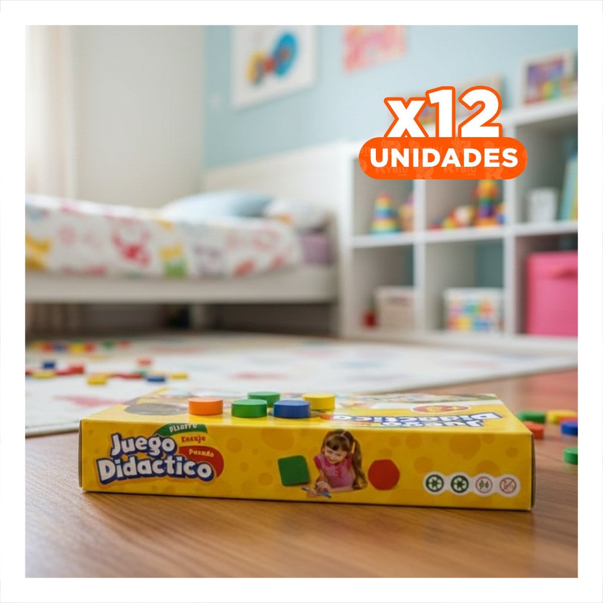 PACK12 SOPORTE EDUCATIVO 3 EN 1 CON PIZARRA ENCAJE Y PASADO PARA USO INFANTIL - 1
