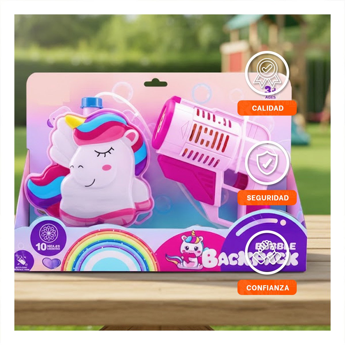 GENERADOR DE BURBUJAS CON MOCHILA PORTATIL PARA JUEGOS RECREATIVOS Y+LIGAS REGALO - 2
