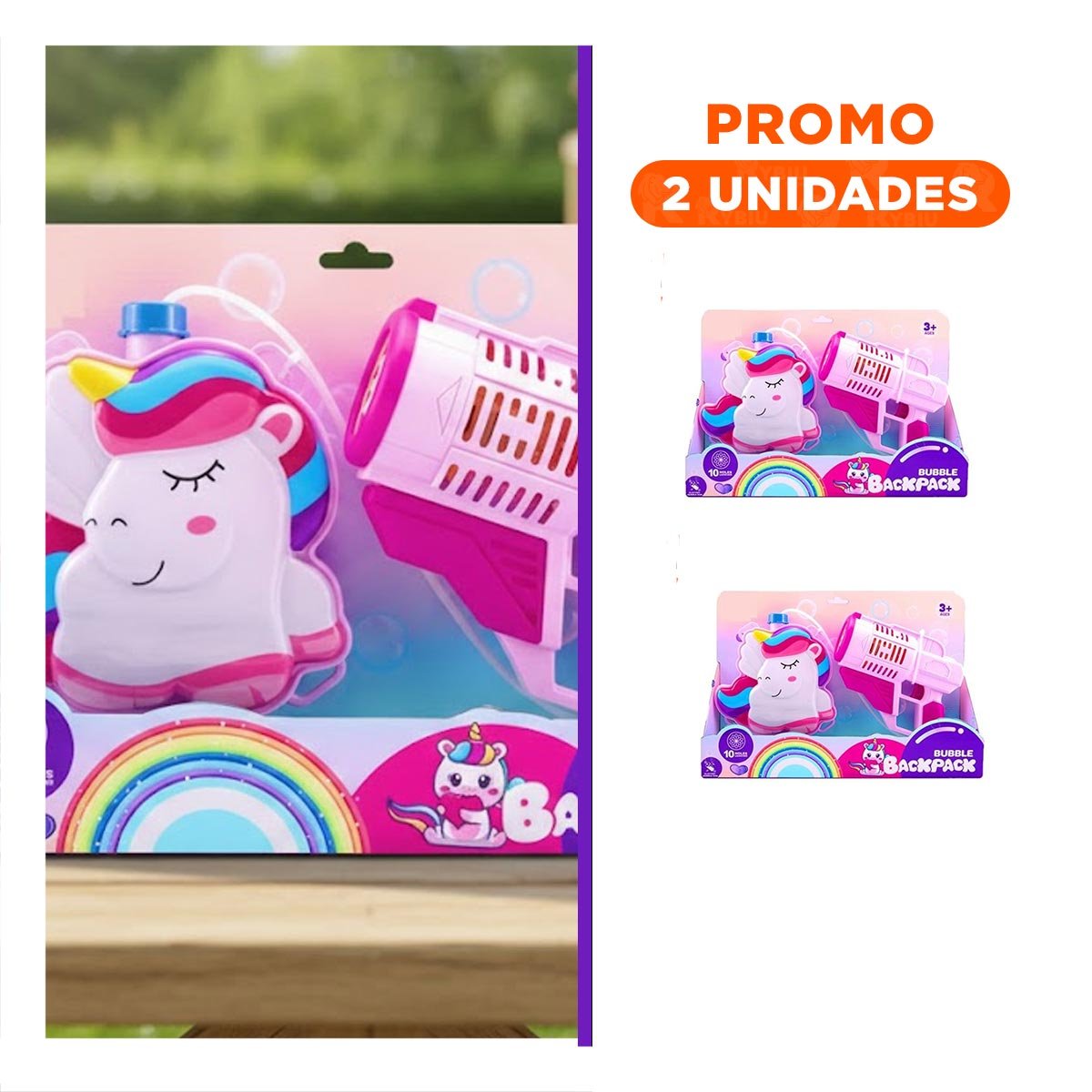 PACK2 DISPOSITIVO DE BURBUJAS CON MOCHILA PORTATIL PARA ACTIVIDADES RECREATIVAS - 1