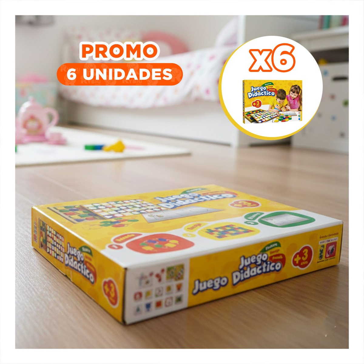 PACK6 ELEMENTO DIDACTICO 3 EN 1 CON PIZARRA ENCAJE Y PASADO PARA CASA Y+REGALO STICKER - 1