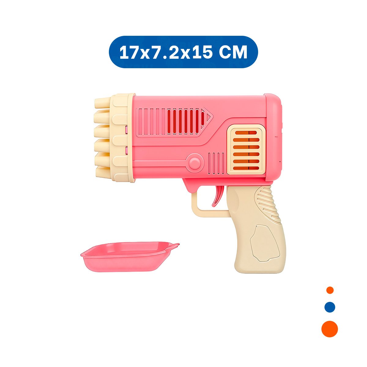 PACK12 SOPLADOR DE BURBUJAS COHETE ROSADO PARA FIESTAS Y JUEGOS INFANTILES Y+PAPEL REGALO - 4