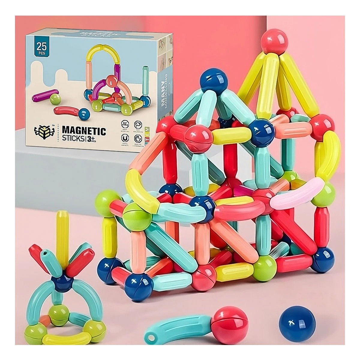 PACK4 INNOVACION MAGNETICA EDUCATIVA PARA CASA CON PIEZAS CREATIVAS Y+PAPEL REGALO - 5