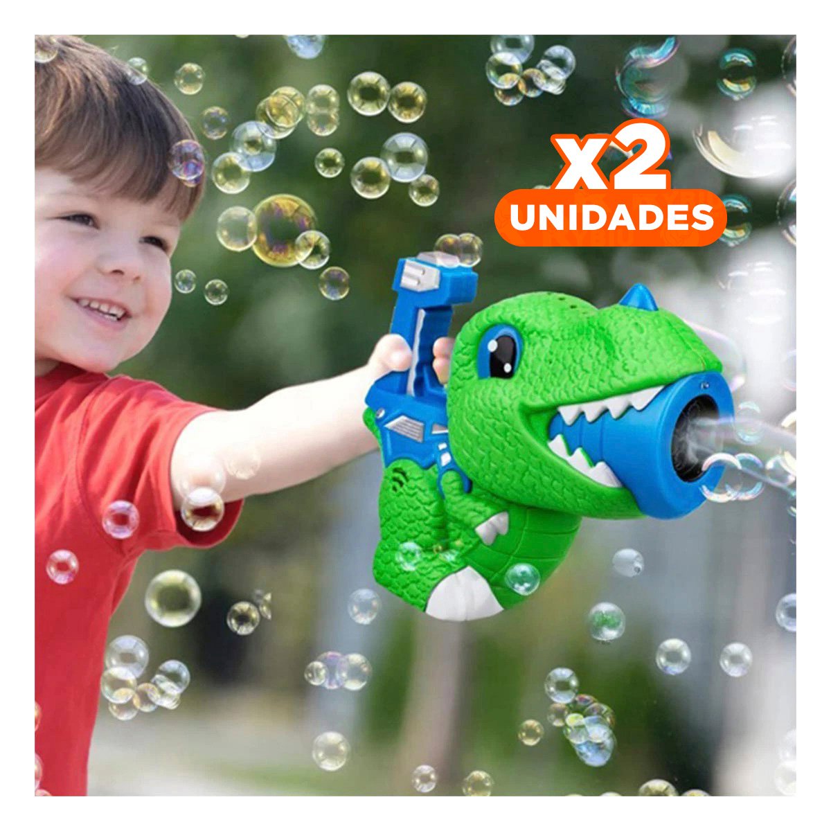 PACK2 ACCESORIO RECREATIVO DE BURBUJAS CON DINOSAURIO CHICO PARA MENORES Y+REGALO STICKER - 1