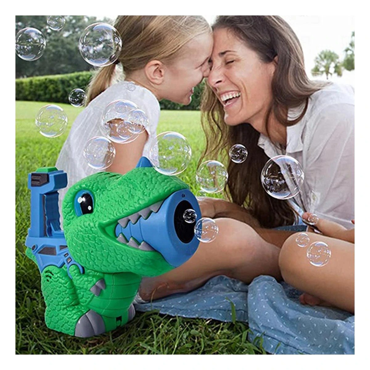 PACK2 ACCESORIO RECREATIVO DE BURBUJAS CON DINOSAURIO CHICO PARA MENORES Y+REGALO STICKER - 3