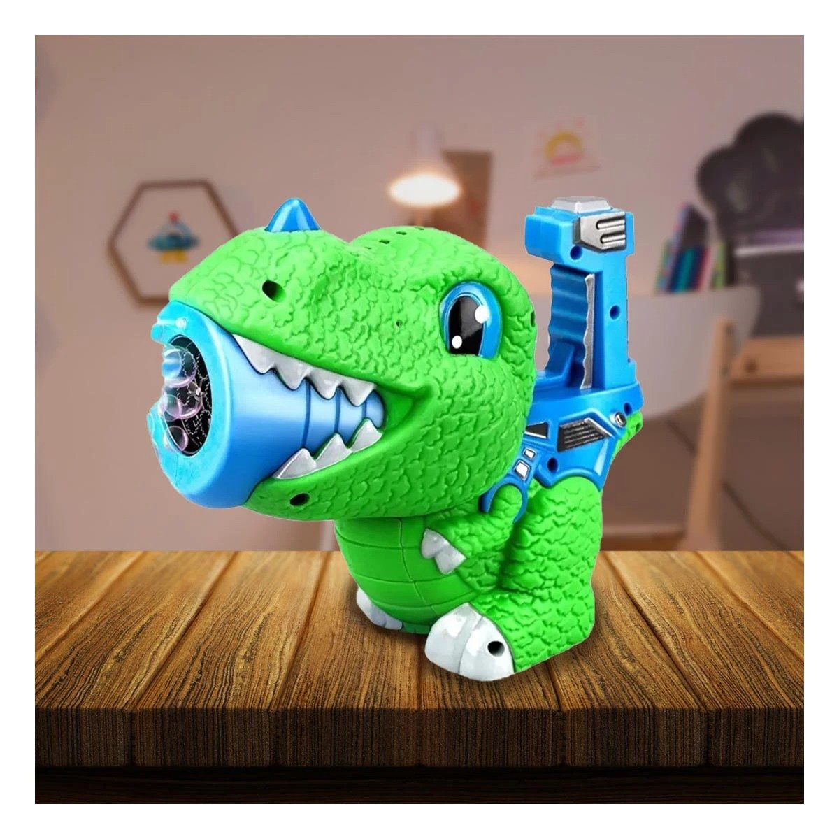 PACK2 ACCESORIO RECREATIVO DE BURBUJAS CON DINOSAURIO CHICO PARA MENORES Y+REGALO STICKER - 5
