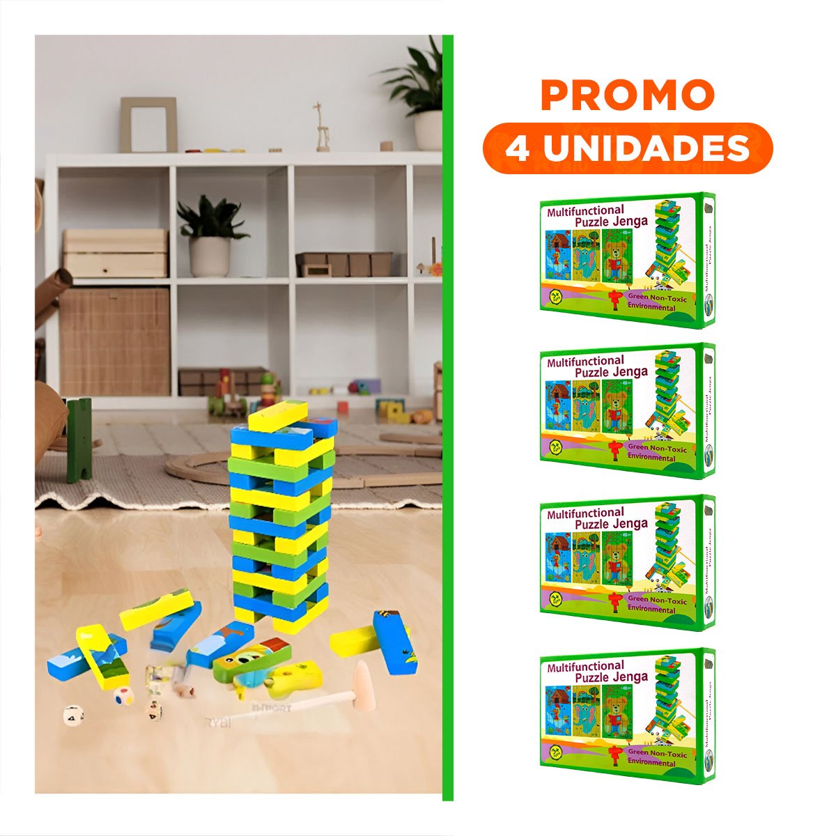 PACK4 SET LUDICO CON BLOQUES Y JUEGOS MANUALES Y+REGALO STICKER - 1