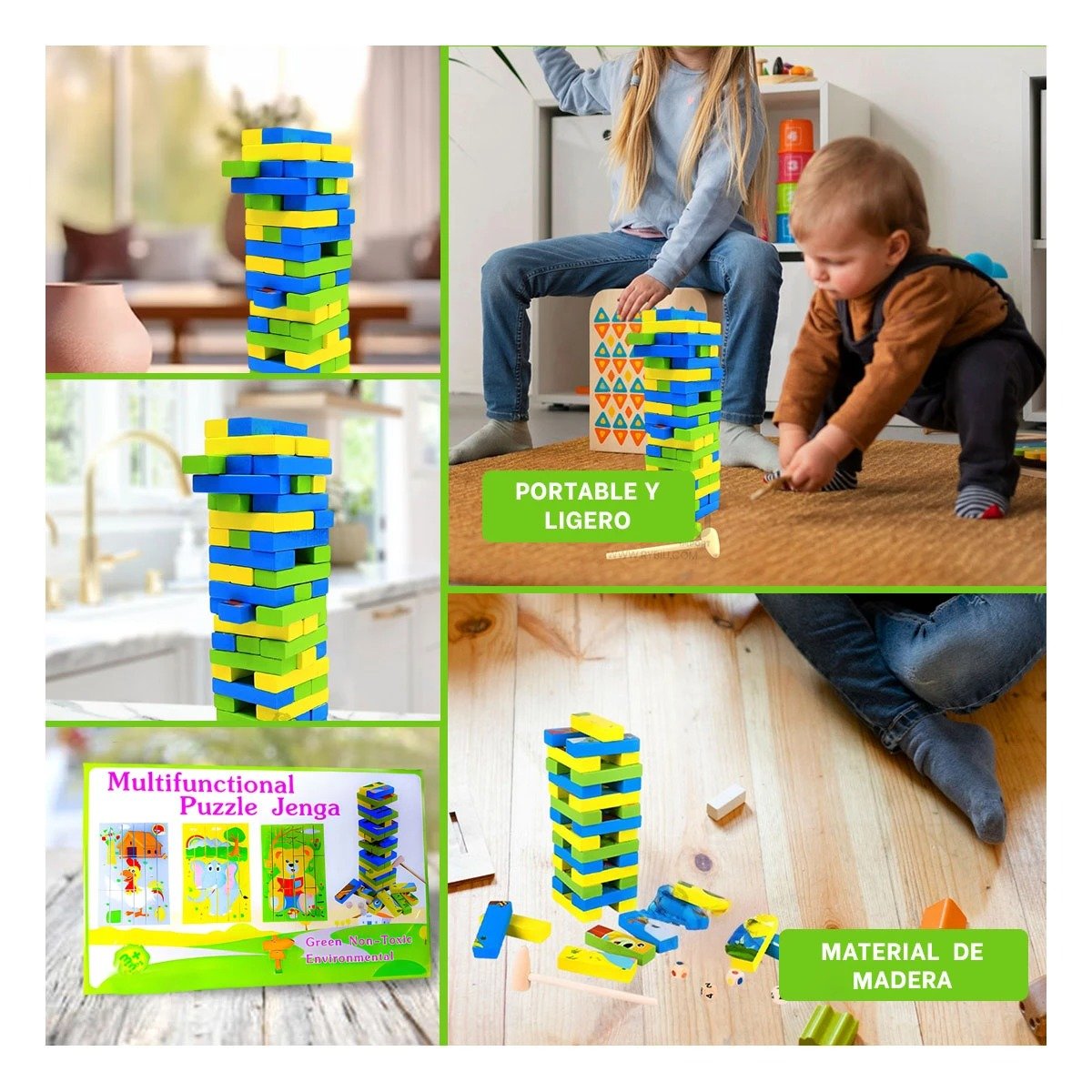 PACK4 SET LUDICO CON BLOQUES Y JUEGOS MANUALES Y+REGALO STICKER - 2