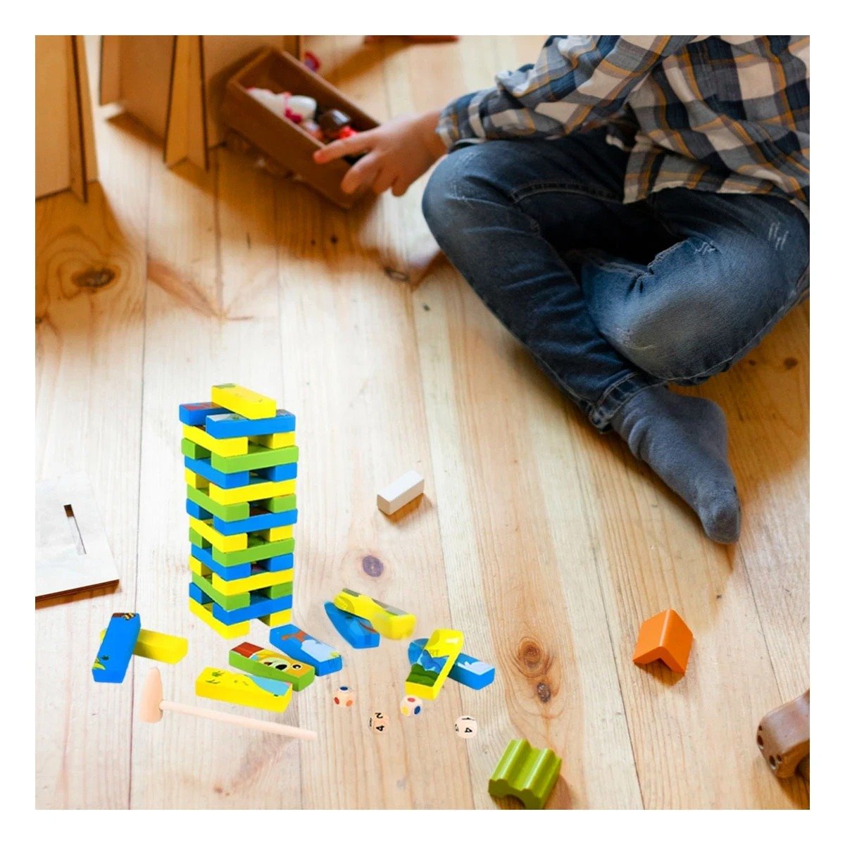 PACK4 SET LUDICO CON BLOQUES Y JUEGOS MANUALES Y+REGALO STICKER - 5