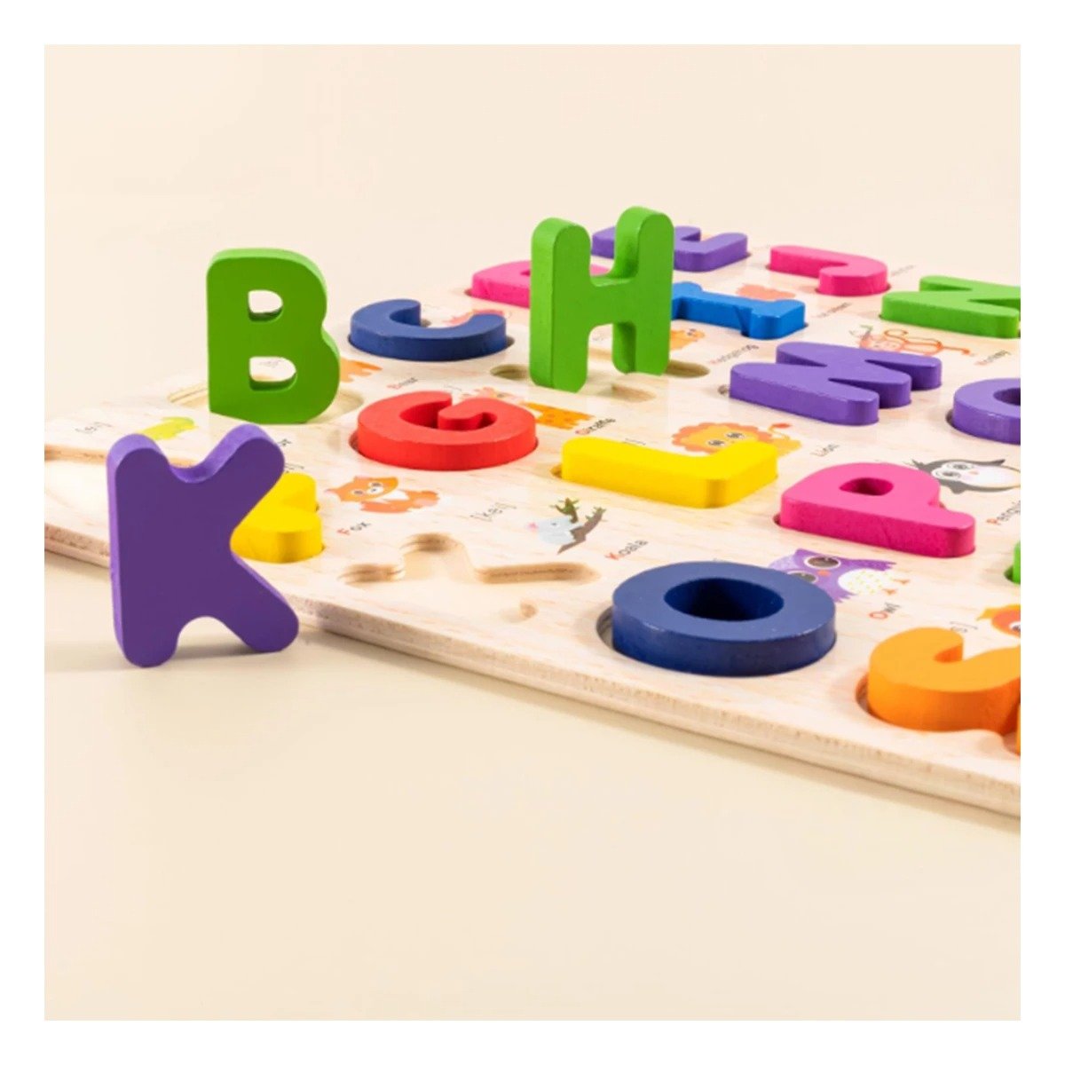 PACK4 VERSION DE ABECEDARIO EN MADERA CON LETRAS MAYUSCULAS EDUCATIVA Y+REGALO STICKER - 3