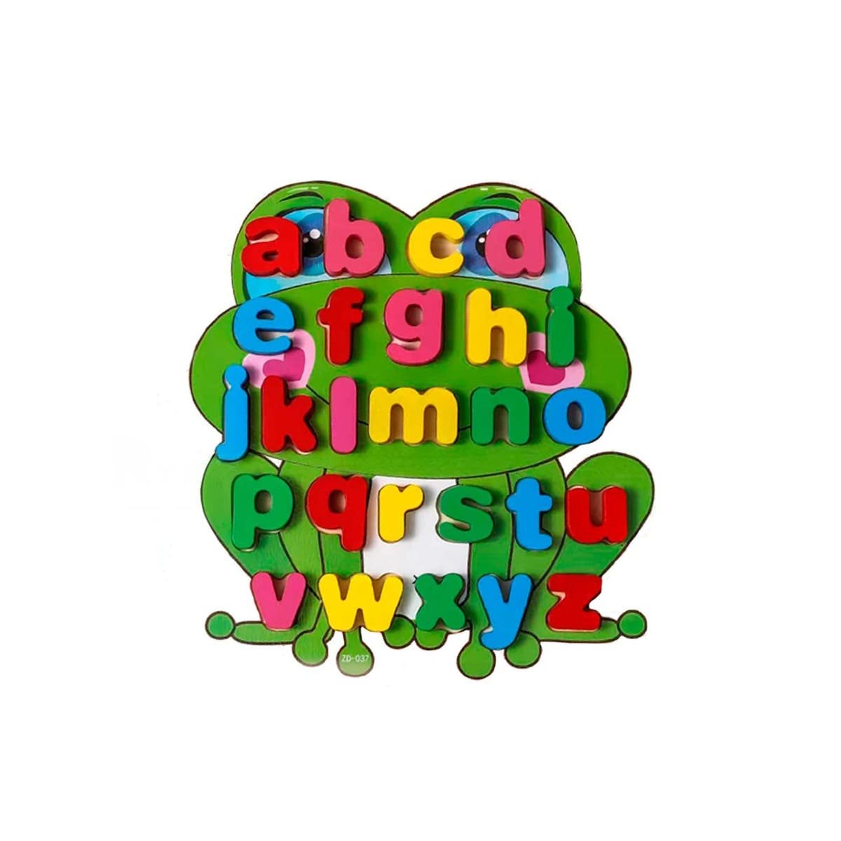 PACK6 MOTRICIDAD DIDACTICA ABECEDARIO LETRAS ENCASABLES RANA LETRAS MINUSCULAS Y+REGALO STICKER - 2