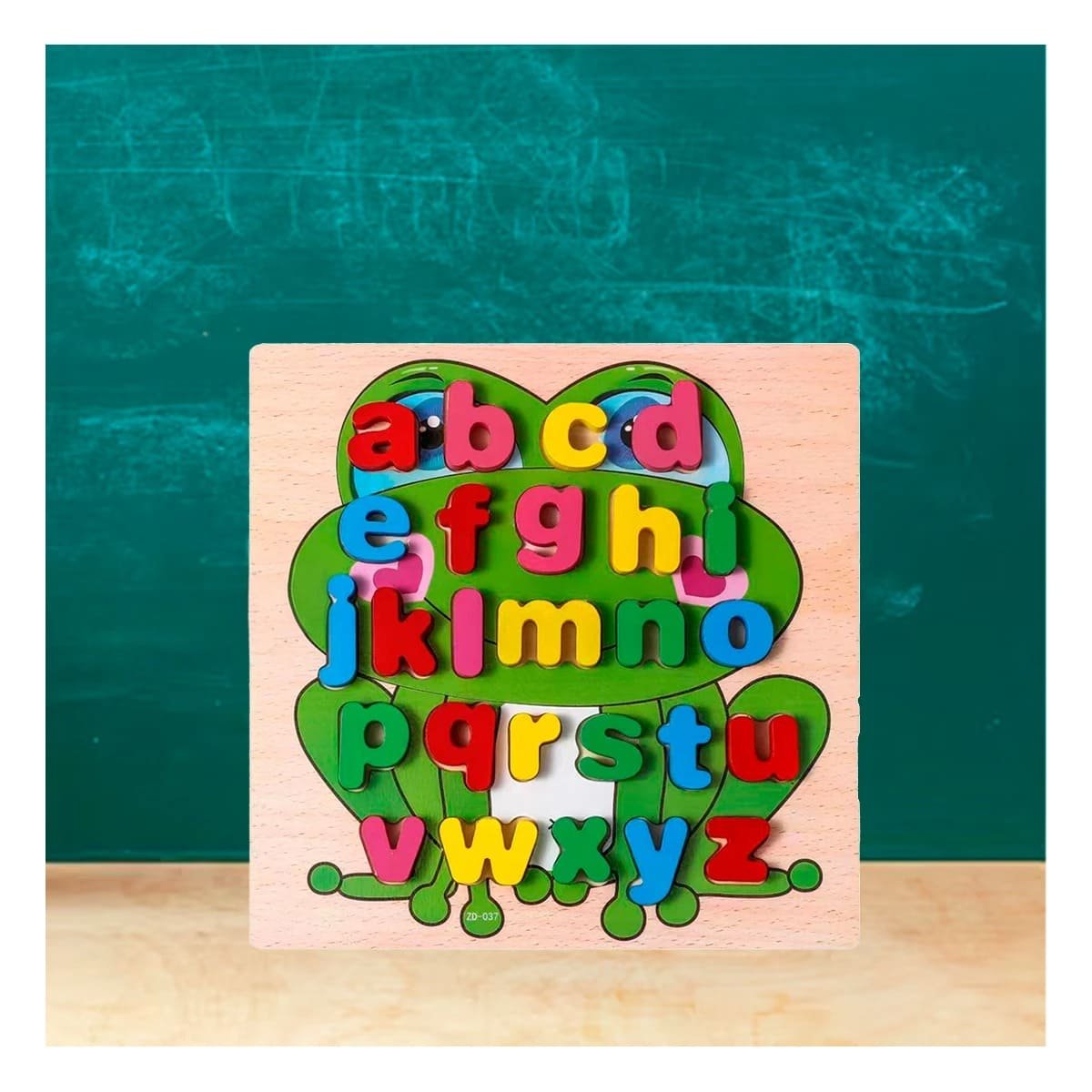 PACK6 MOTRICIDAD DIDACTICA ABECEDARIO LETRAS ENCASABLES RANA LETRAS MINUSCULAS Y+REGALO STICKER - 3