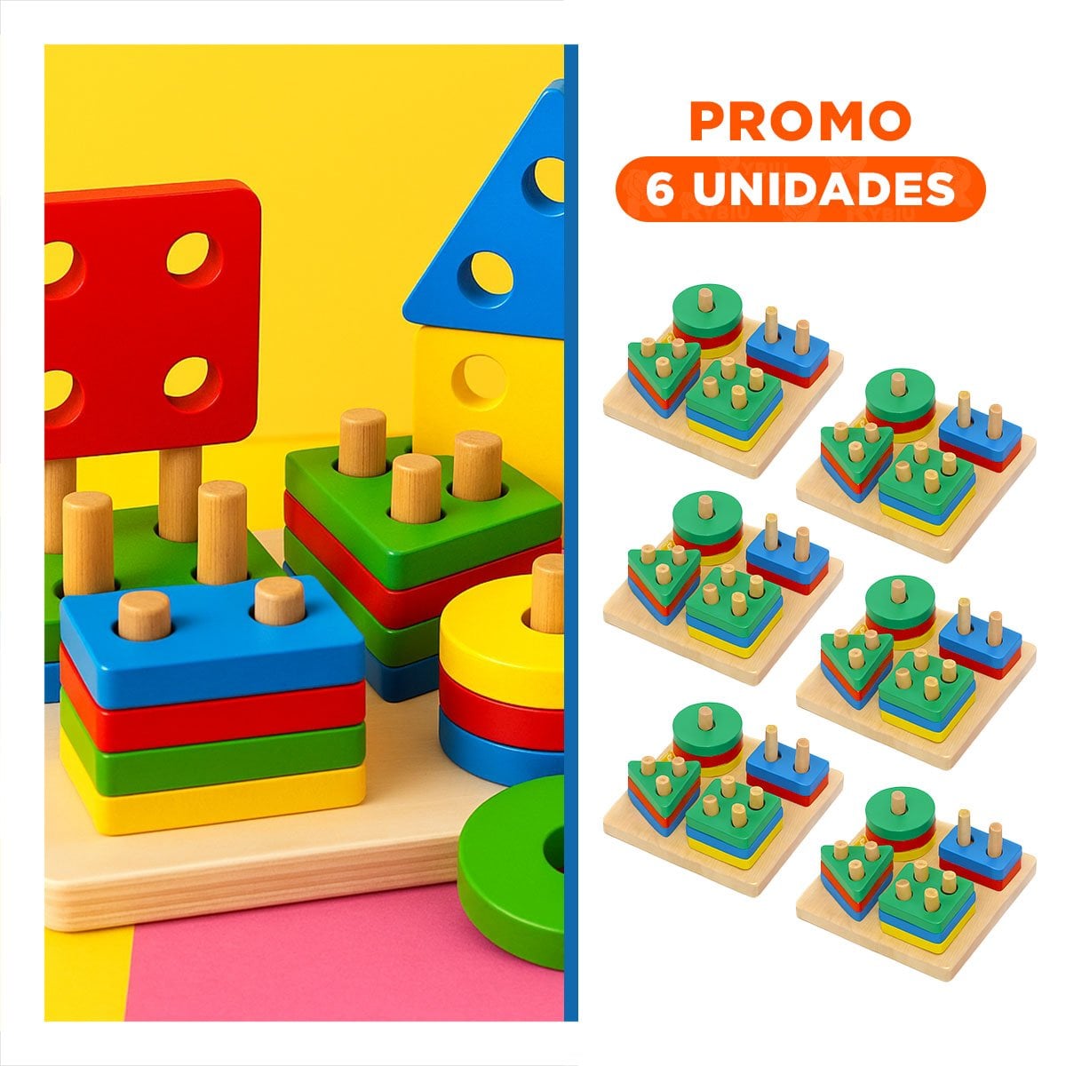 PACK6 JUEGO DIDACTICO PLANTADO PARA NIÑOS CONCENTRACION Y COLORIDO - 1