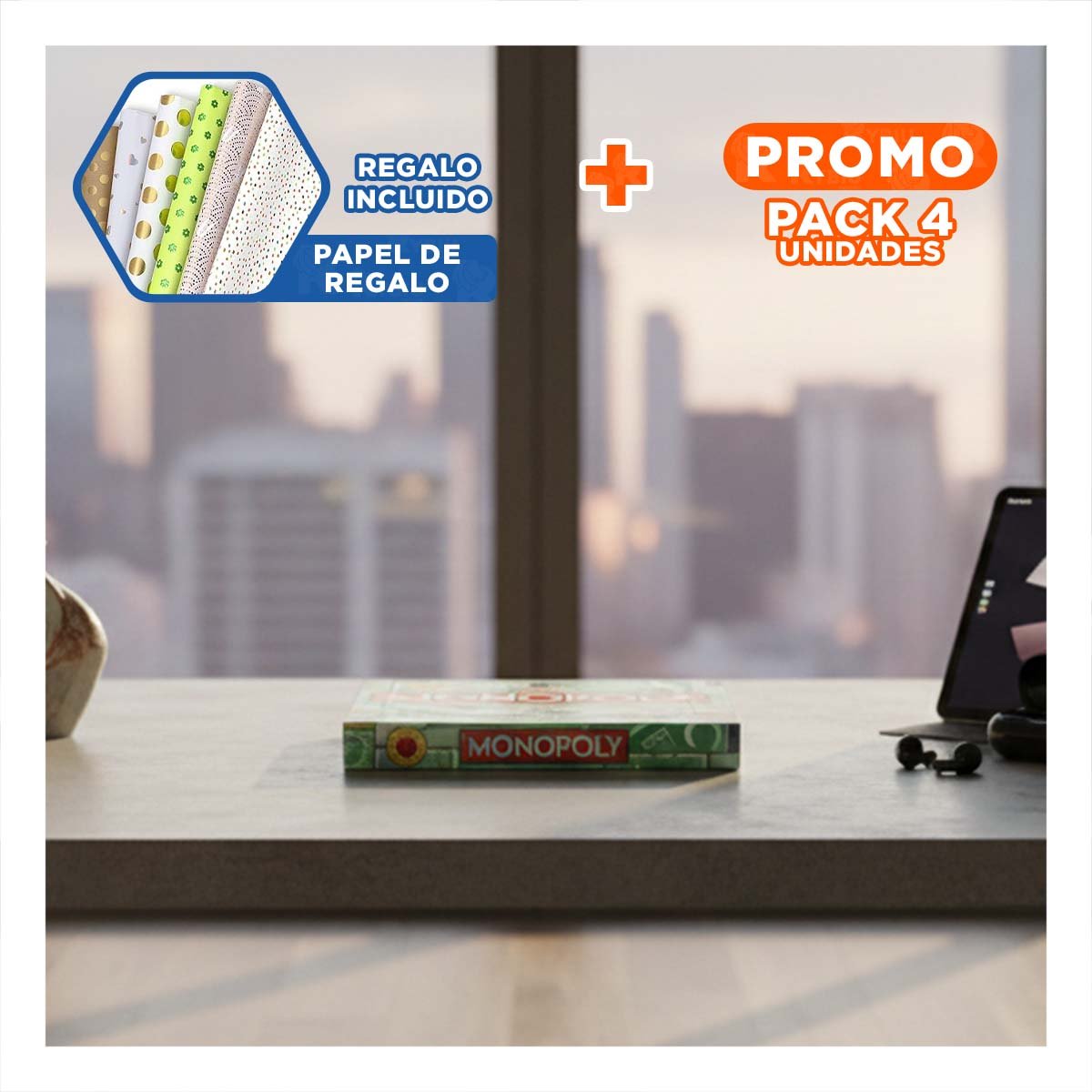 PACK4 ALTERNATIVA CLASICA DE MESA VERDE PARA HOGAR CON DIVERSION COMPARTIDA Y+PAPEL REGALO - 1