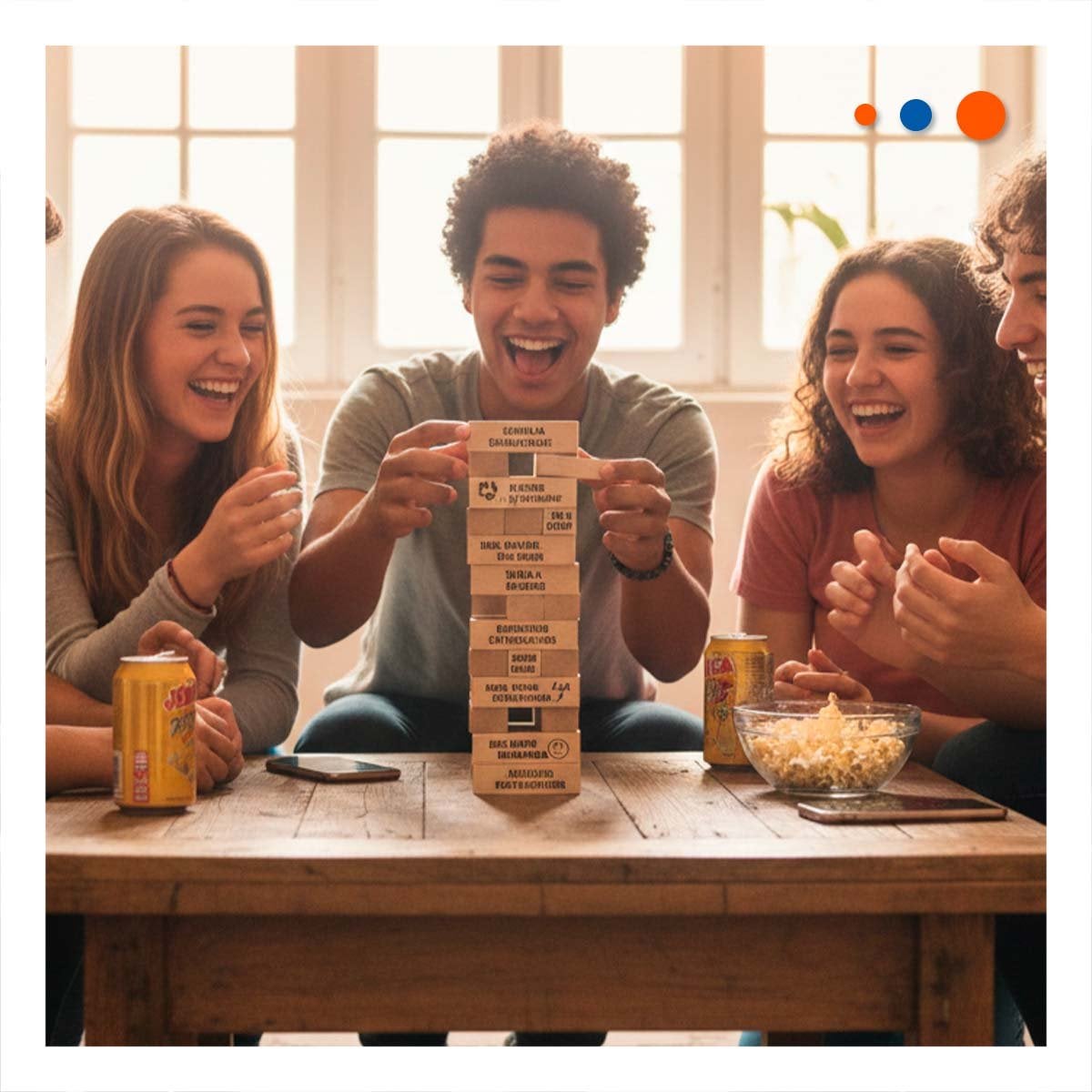PACK4 JENGA DESAFIO O CASTIGO 48 PIEZAS MADERA JUEGO DE DESAFIO Y EMOCION Y+PAPEL REGALO - 2