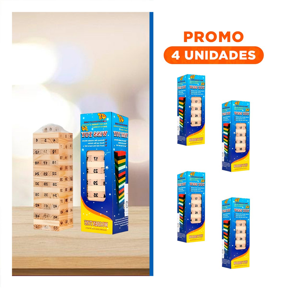 PACK4 TORRE APILABLE DE MADERA PARA REUNIONES FAMILIARES Y+REGALO STICKER - 1