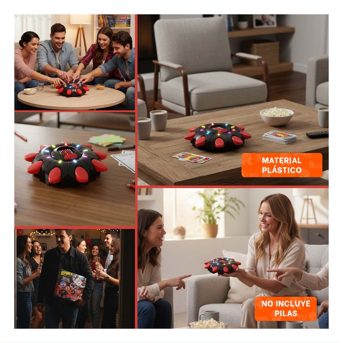 PACK6 ALTERNATIVA FAMILIAR DE MESA NEGRO PARA ENCUENTROS EN CASA CON AMIGOS Y+PAPEL REGALO - 3