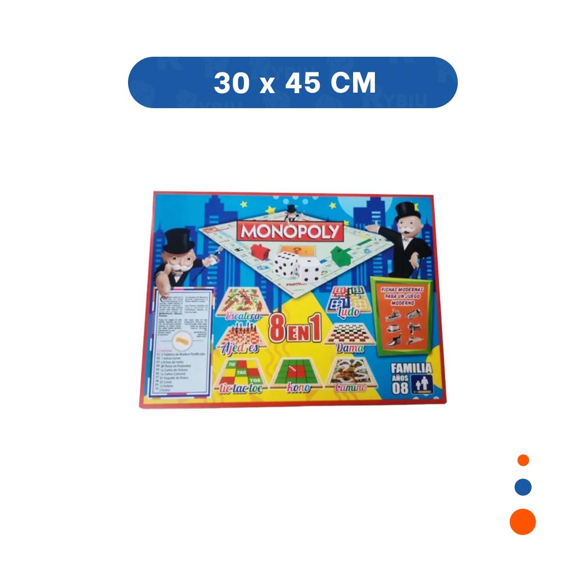 PACK4 POPULAR DE MESA MULTICOLOR PARA CASA CON JUEGO CLASICO Y+PAPEL REGALO - 4