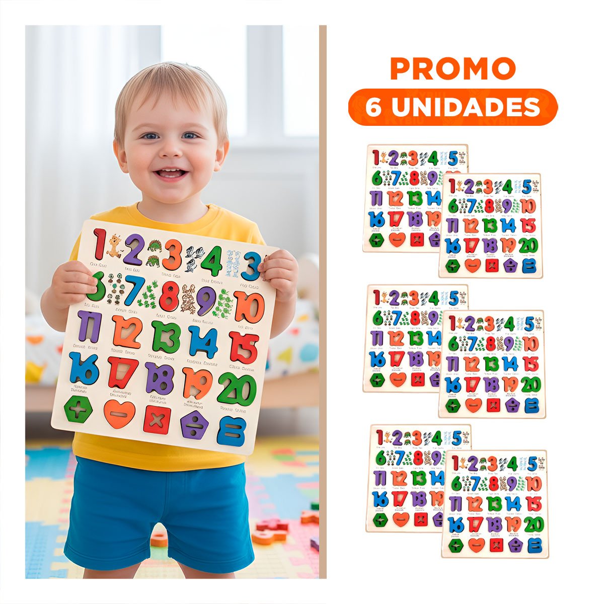 PACK6 SOLUCION DIDACTICA DE MADERA CON PIEZAS ENCASJABLES PARA APRENDER FORMAS - 1