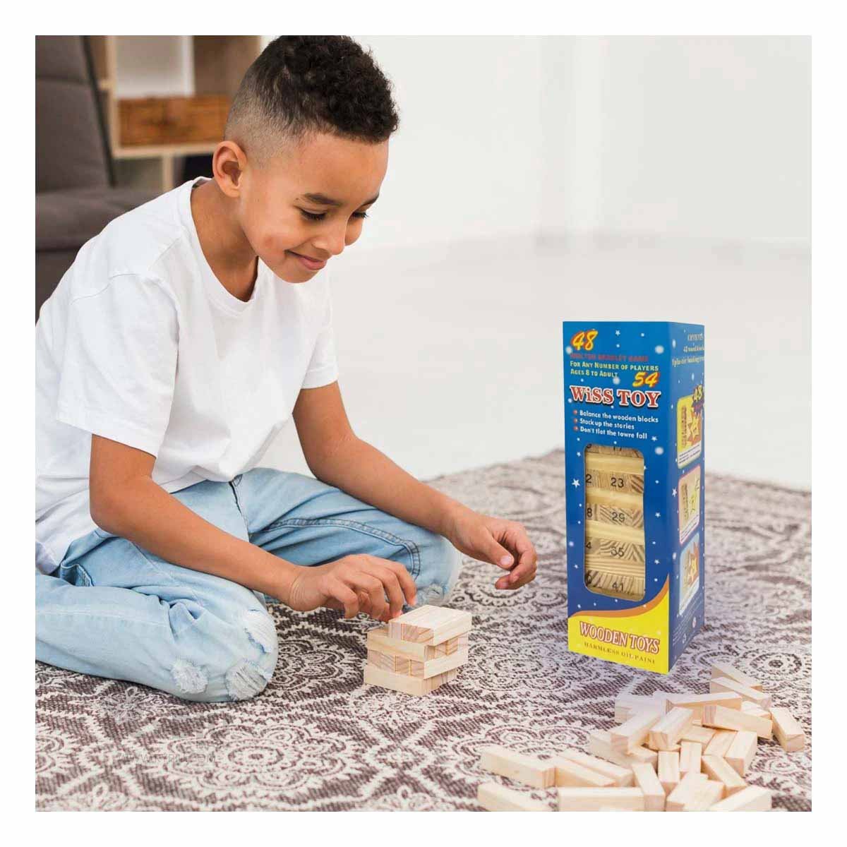 PACK2 RETO CLASICO DE BLOQUES DE MADERA CON NUMEROS PARA JUEGOS DE MESA EN CASA - 3