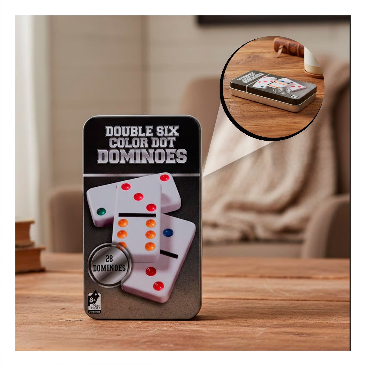 PACK2 DIVERSION SOCIAL DOMINO NEGRO PARA REUNIONES EN HOGAR Y+PAPEL REGALO - 5