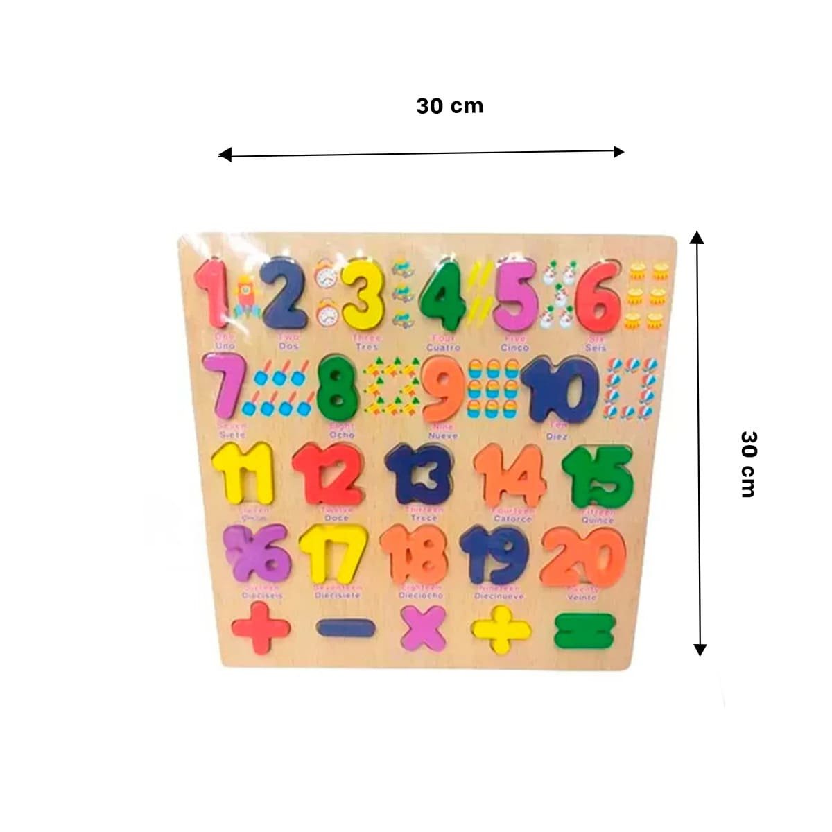 PACK2 ELEMENTO DIDACTICO DE MADERA CON PIEZAS NUMERICAS ENCAJABLES PARA CASA Y+PAPEL REGALO - 4
