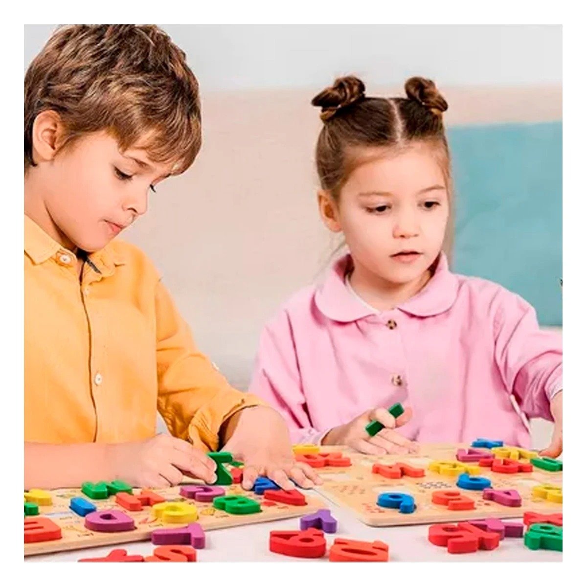 PACK4 SISTEMA DIDACTICO DE MADERA CON PIEZAS NUMERICAS ENCAJABLES Y+REGALO STICKER - 5