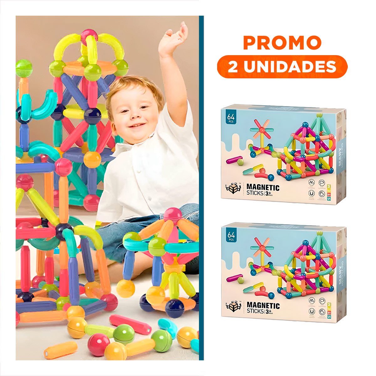 PACK2 DISENO MAGNETICO PIEZAS PARA CREATIVIDAD EDUCATIVA Y PRACTICA RECREATIVA - 1