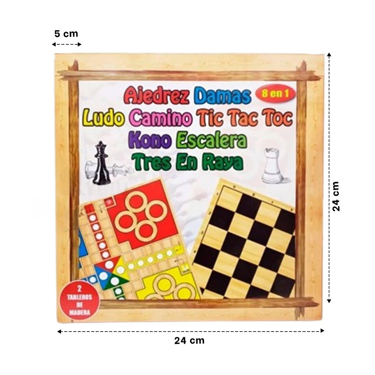 PACK4 KIT RECREATIVO 8 EN 1 AJEDREZ PARA MOMENTOS DE OCIO EN CASA Y+REGALO STICKER - 4