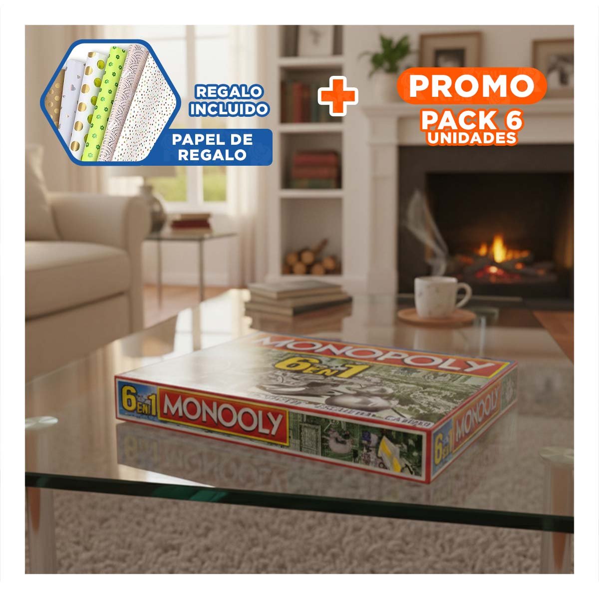 PACK6 OPCION DE MESA VERDE CLASICO PARA HOGAR Y REUNIONES EN CASA Y+PAPEL REGALO - 1