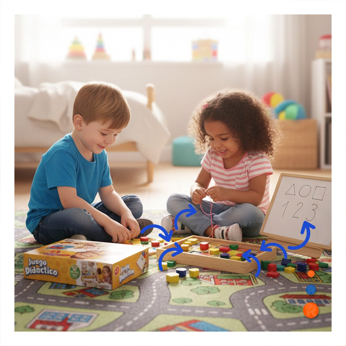 PACK2 PANEL EDUCATIVO 3 EN 1 CON PIZARRA ENCAJE Y PASADO PARA ACTIVIDAD Y+PAPEL REGALO - 5
