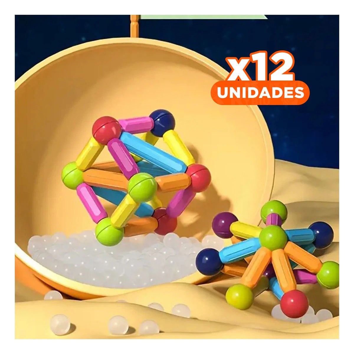 PACK12 DESCUBRIMIENTO MAGNETICO DIDACTICO PARA HOGAR CON PIEZAS CREATIVAS - 1