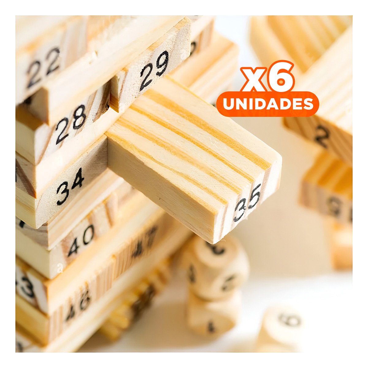PACK6 TORRE DE JUEGO DE MADERA PARA DIVERSION SOCIAL Y+REGALO STICKER - 1