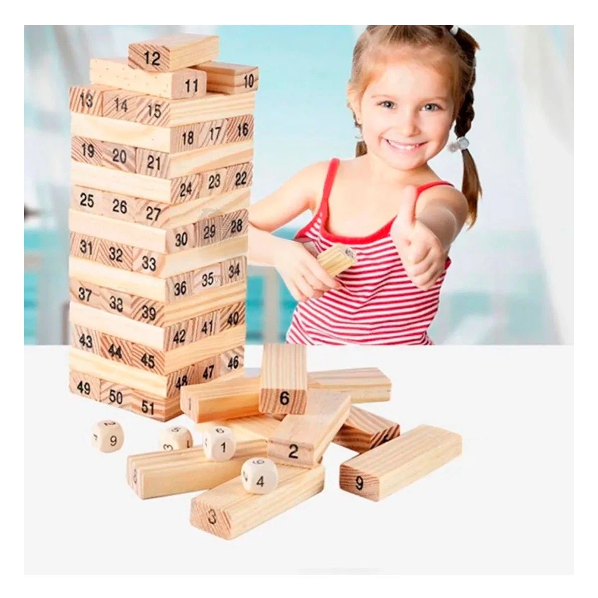 PACK6 TORRE DE JUEGO DE MADERA PARA DIVERSION SOCIAL Y+REGALO STICKER - 5