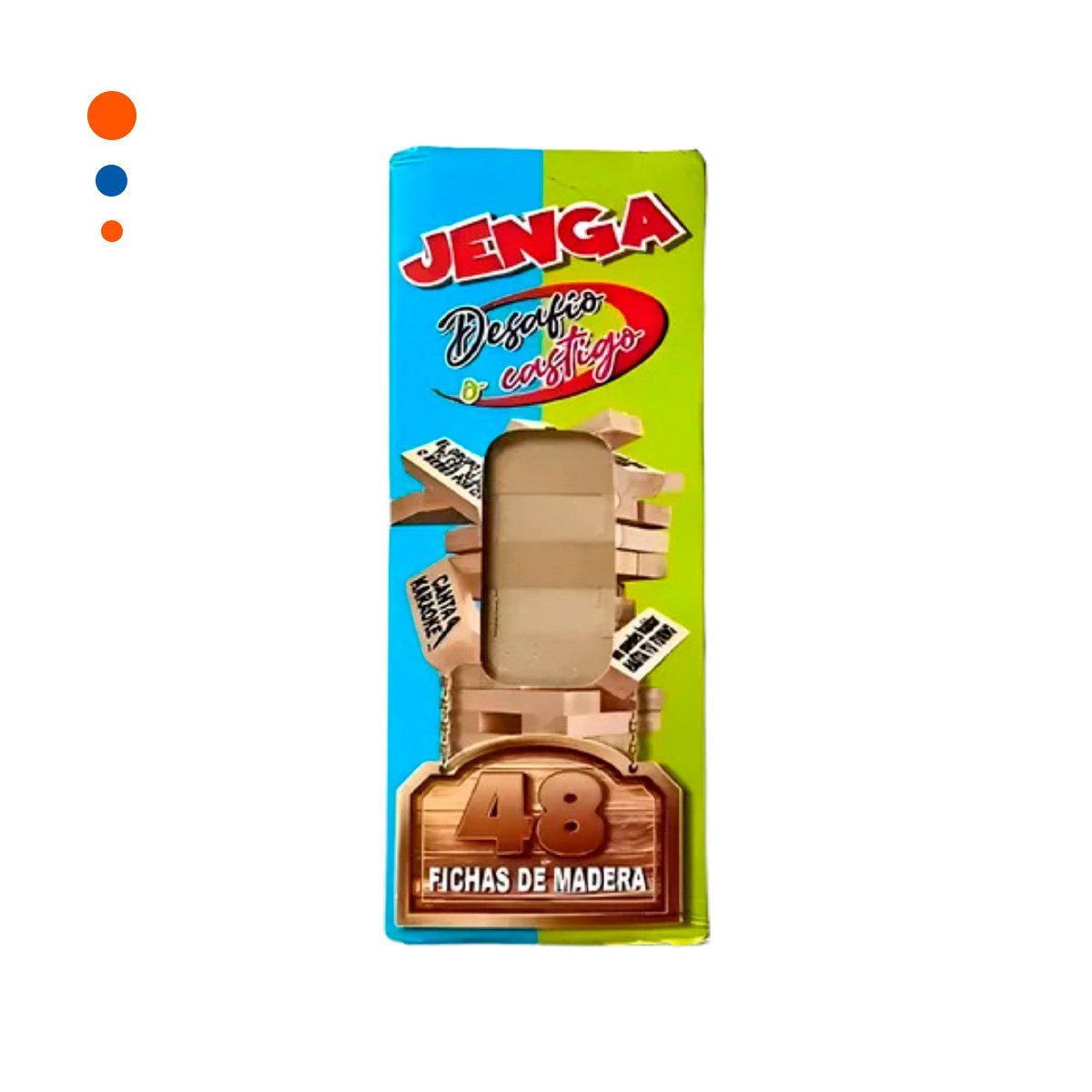 PACK2 SET DE BLOQUES DESAFIO O CASTIGO 48 PIEZAS MADERA JUEGO DE ESTRATEGIA Y+REGALO STICKER - 2
