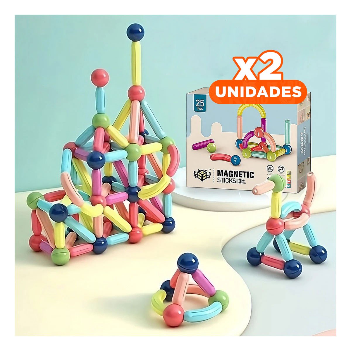 PACK2 PRACTICA MAGNETICA EDUCATIVA PARA CASA CON PIEZAS DIDACTICAS Y+REGALO STICKER - 1