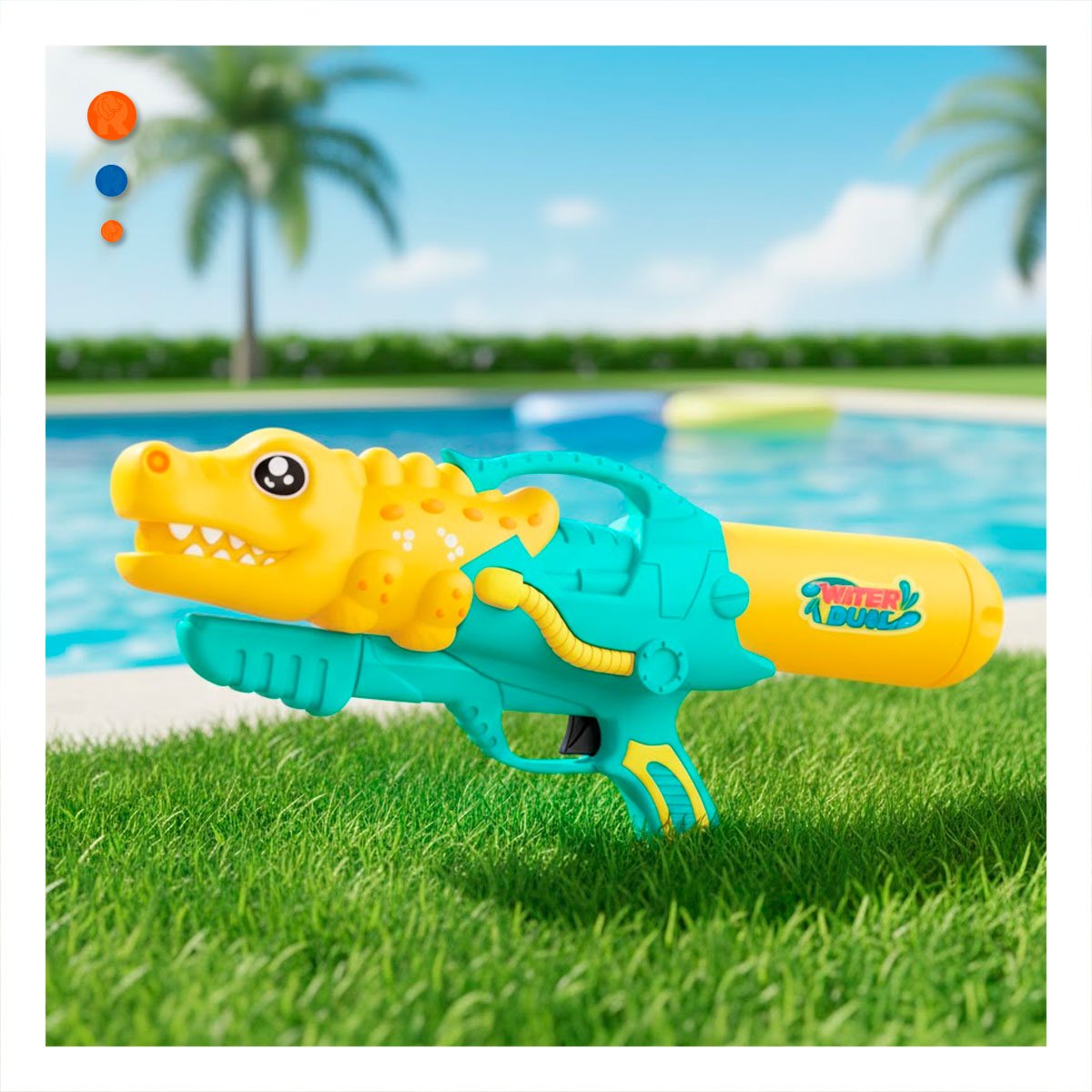 PACK12 CHORRO DE AGUA DINOSAURIO GIGANTE PARA DIVERSION EN JARDIN Y+REGALO STICKER - 5