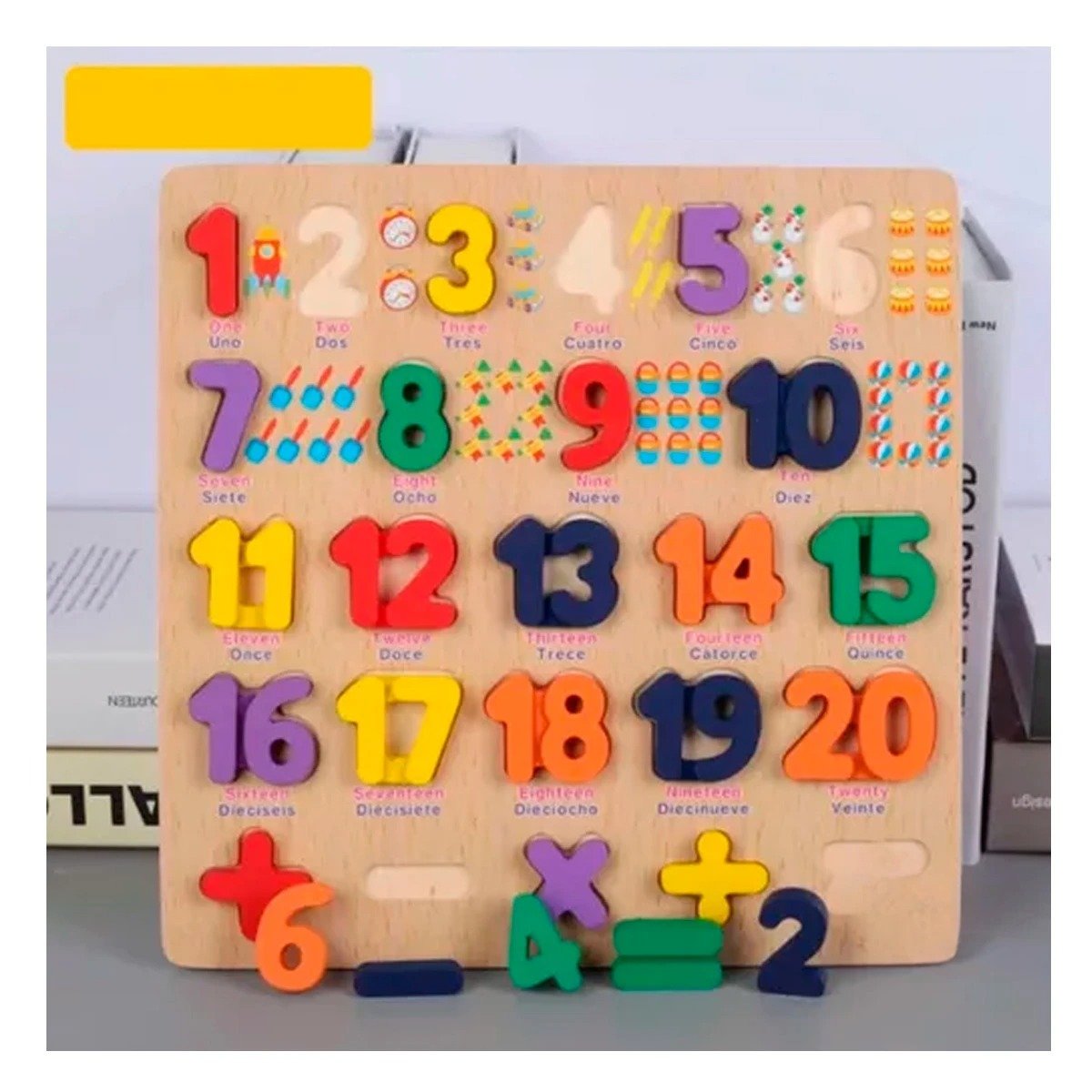 PACK12 ELEMENTO FORMATIVO DE MADERA CON PIEZAS NUMERICAS ENCAJABLES PARA HOGAR - 3