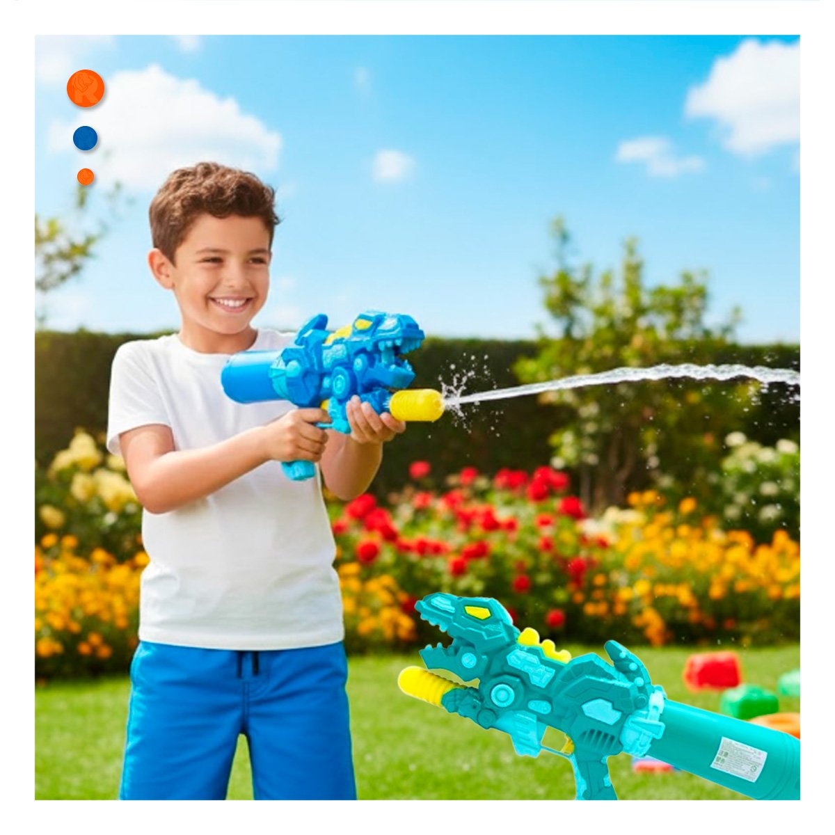 PACK12 ROCIADOR DE VERANO DINOSAURIO AZUL PARA DIVERSION FAMILIAR EN CASA - 3